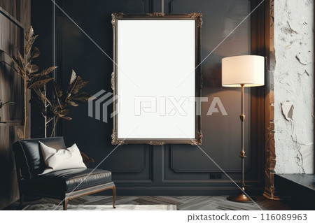 Modern Urban Loft Interior with Blank Canvas and Stylish Furniture Modern Urban Loft Interior with Blank Canvas and Stylish Furniture 116089963
