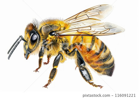 Bee, Pastel-colored, in hand-drawn style, watercolor, isolated on white background Bee, Pastel-colored, in hand-drawn style, watercolor, isolated on white background 116091221