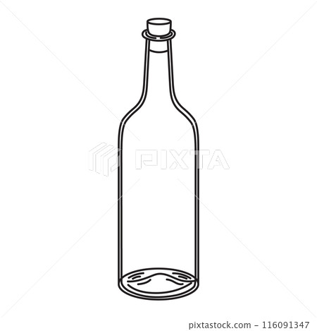 Empty glass bottles for message. Vector illustration of blank jar painted by black inks. Drawing of container on isolated background. Etching of transparent bowl for icon or logo. Empty glass bottles for message. Vector illustration of blank jar painted by black inks. Drawing of container on isolated background. Etching of transparent bowl for icon or logo. 116091347
