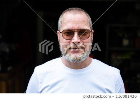 Casual portrait of a 48 yo white man wearing glasses, Borchtlombeek, Flanders, Belgium Casual portrait of a 48 yo white man wearing glasses, Borchtlombeek, Flanders, Belgium 116091420