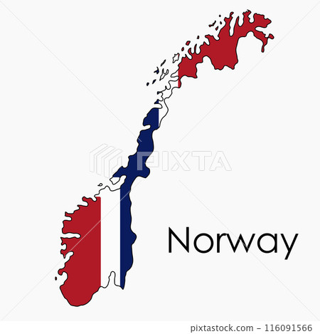 Outline drawing of Norway flag map. Outline drawing of Norway flag map. 116091566