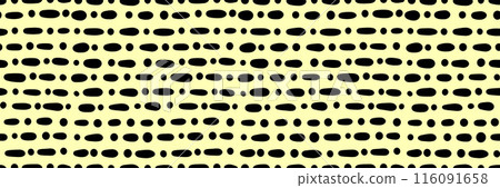 Small dash pattern. Seamless minimal dash pattern, small elements on yellow background. Small dash pattern. Seamless minimal dash pattern, small elements on yellow background. 116091658