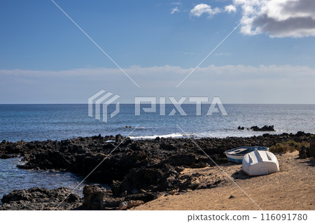 Coast of Atlantic ocean, Punta Mujeres, Lanzarote 116091780
