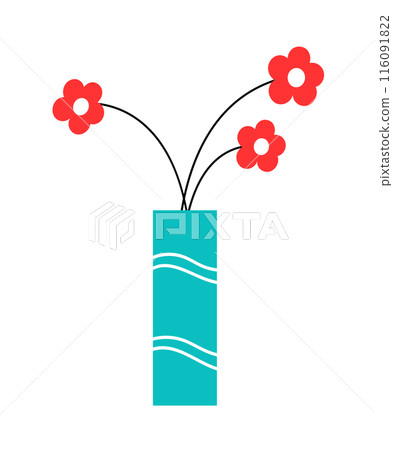 Vase with a bouquet of red flowers Vase with a bouquet of red flowers 116091822