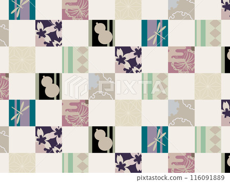 方格的背景與幸運符 116091889