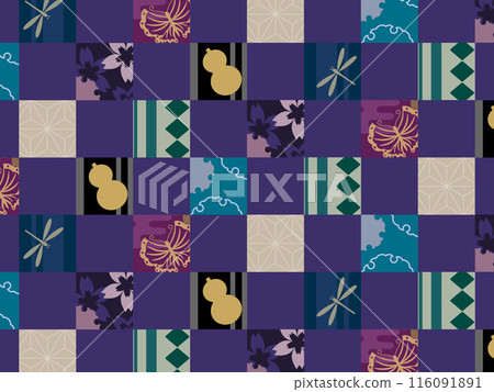 方格的背景與幸運符 116091891