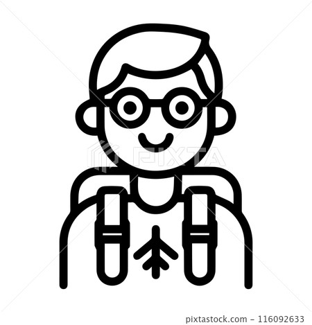 passenger icon or modern line symbol. Vector line art and icon design with bold outline. Black and white Pixel Perfect minimalistic symbol isolated white background. Silhouette simple thin sign passenger icon or modern line symbol. Vector line art and icon design with bold outline. Black and white Pixel Perfect minimalistic symbol isolated white background. Silhouette simple thin sign 116092633