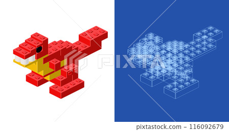 Red dino project for printing and design. Vector 116092679
