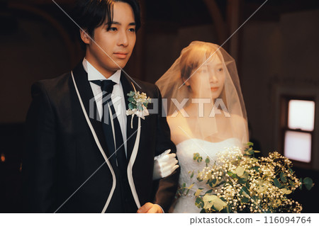 Bride and groom at wedding Bride and groom at wedding 116094764
