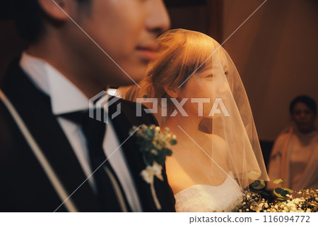 Bride and groom at wedding 116094772