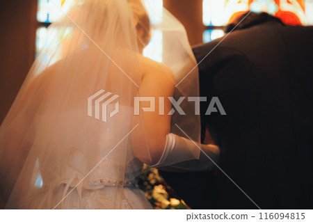 Bride and groom at wedding 116094815