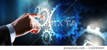 Digital transformation strategy. Business processes internet and cloud computing 116094884