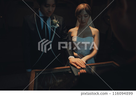 新娘和新郎在婚禮上 新娘和新郎在婚禮上 116094899