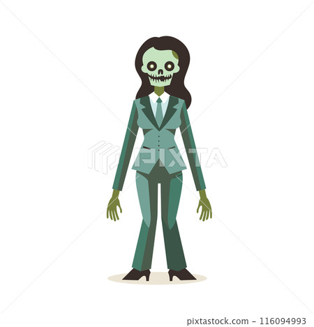 Zombie business suit standing, cartoon scary undead character. Teal business attire, green skin, skull face, spooky office worker Halloween theme. Corporate zombie businessman, cartoon undead Zombie business suit standing, cartoon scary undead character. Teal business attire, green skin, skull face, spooky office worker Halloween theme. Corporate zombie businessman, cartoon undead 116094993