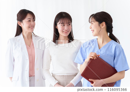 女性患者、醫生和護士 116095366