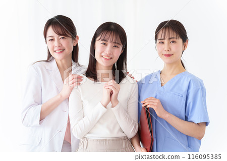 女性患者、醫生和護士 女性患者、醫生和護士 116095385