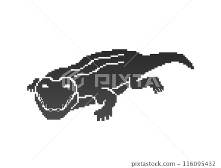 Crocodile silhouette_pixel art Crocodile silhouette_pixel art 116095432