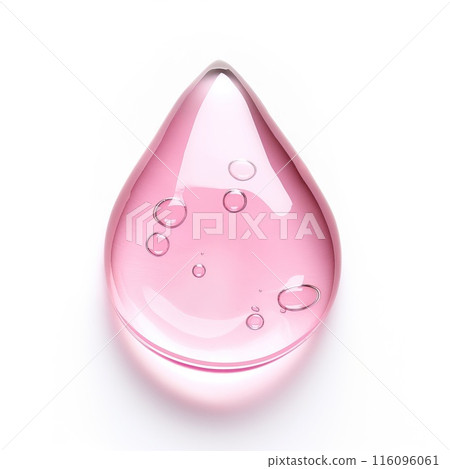 Pink gel drop isolated on white background. Cosmetic product sample 116096061