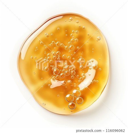 Drop of orange gel isolated on white background. Cosmetic product sample 116096062
