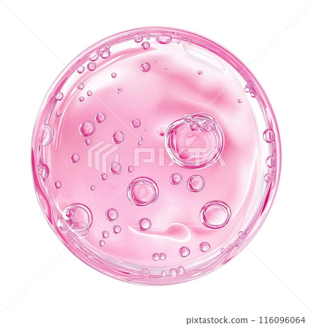 Pink gel drop isolated on white background. Cosmetic product sample Pink gel drop isolated on white background. Cosmetic product sample 116096064
