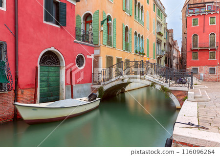 Typical Venetian canal in Venice, Italy 116096264