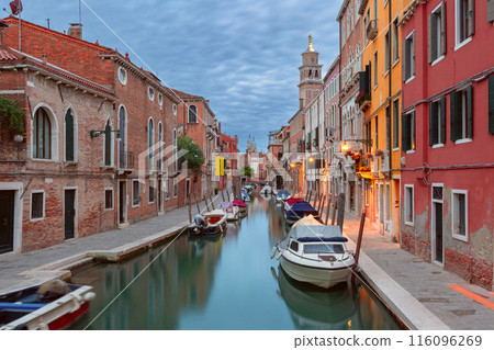 Typical Venetian canal in Venice, Italy 116096269