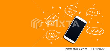 Speech bubbles and a smartphone Speech bubbles and a smartphone 116096858