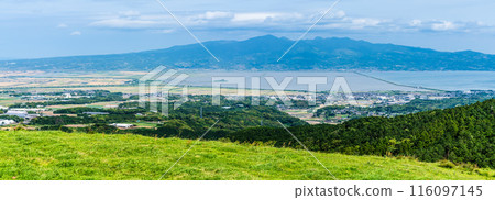 Panorama of Azuma Farm Village with Fresh Greenery [Unzen City, Nagasaki Prefecture] 116097145