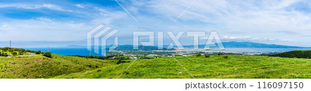 Panorama of Azuma Farm Village with Fresh Greenery [Unzen City, Nagasaki Prefecture] 116097150