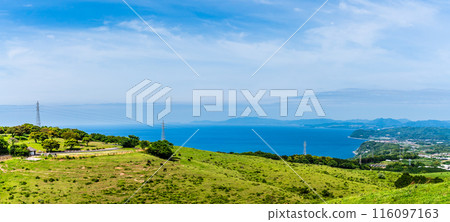 Panorama of Azuma Farm Village with Fresh Greenery [Unzen City, Nagasaki Prefecture] 116097163
