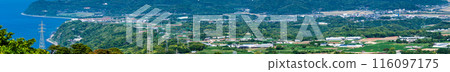 Panorama of Azuma Farm Village with Fresh Greenery [Unzen City, Nagasaki Prefecture] 116097175
