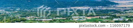 Panorama of Azuma Farm Village with Fresh Greenery [Unzen City, Nagasaki Prefecture] 116097179