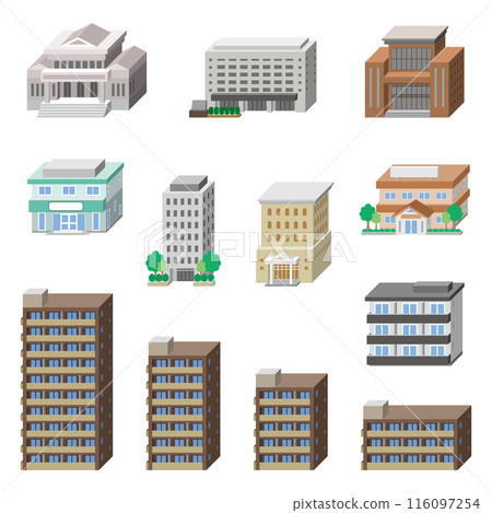 3D vector illustration of a building. 116097254