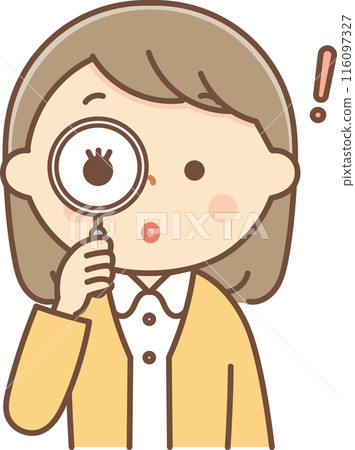 透過放大鏡看的女人 116097327