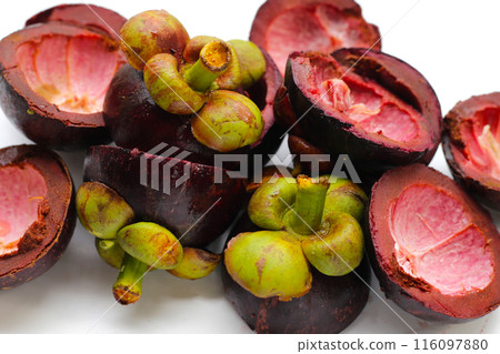 Fresh mangosteen peel. Mangosteen peel as a good cure for upset stomachs, inflammation on the skin, and cure wounds in animals Fresh mangosteen peel. Mangosteen peel as a good cure for upset stomachs, inflammation on the skin, and cure wounds in animals 116097880