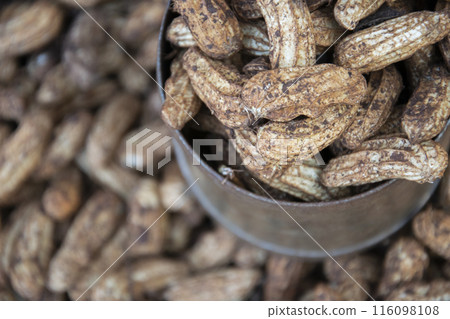 peanut in dirty shell texture background 116098108