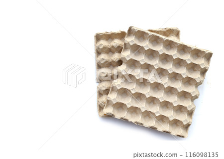 Paper egg crate tray on white background. 116098135