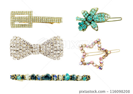 set of hairpin with leaves shape isolated on white background 116098208