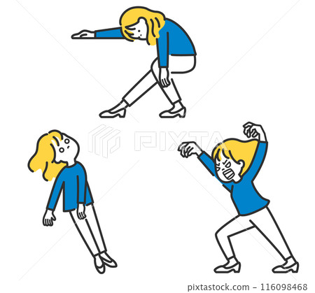 Illustration of a mentally unstable woman 116098468