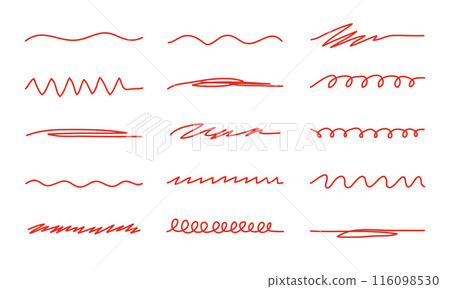 Red brush stroke underline. Marker pen highlight stroke. Red brush stroke underline. Marker pen highlight stroke. 116098530