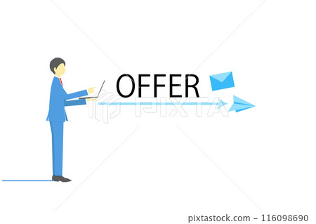 A businessman using a laptop to request work A businessman using a laptop to request work 116098690