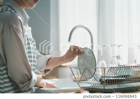 Washing Dishes, homemaker, female 116098843