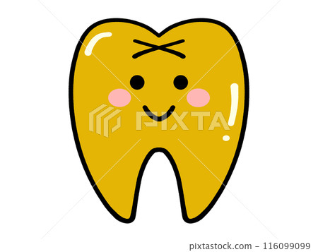 Gold tooth character illustration material Gold tooth character illustration material 116099099