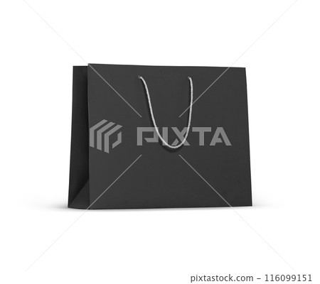 black paper bag, transparent background black paper bag, transparent background 116099151