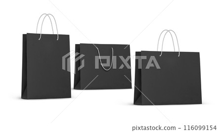 black paper bag, transparent background 116099154