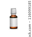 Brown medicine bottle with label. transparent background 116099185