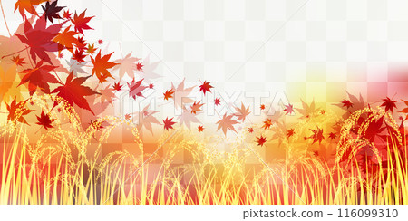 Rice Autumn Countryside Landscape Background 116099310