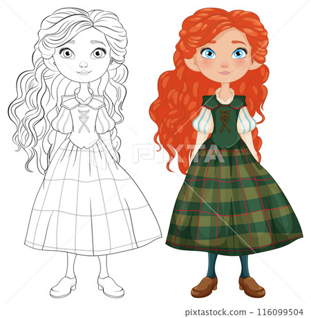 Red-Haired Girl in Plaid Dress Red-Haired Girl in Plaid Dress 116099504