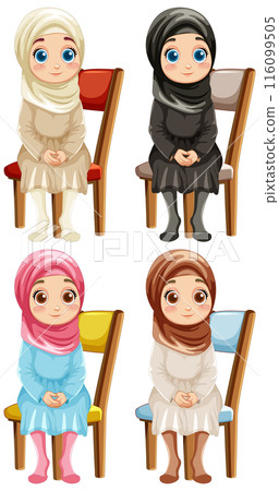 Cute Children Sitting on Chairs 116099505