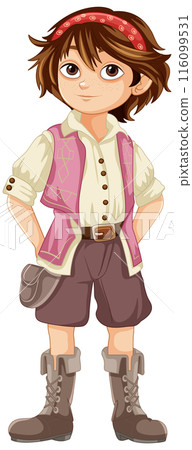 Adventurous Boy in Pirate Costume Adventurous Boy in Pirate Costume 116099531